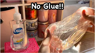 1 INGREDIENT No Glue CLEAR SLIME RECIPE!! 🫧🤍🫧 NO GLUE SOAP SLIME RECIPE!!