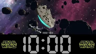 10 Minute Star Wars Millennium Falcon and X-Wing Asteroid Field Countdown Timer (with Music)