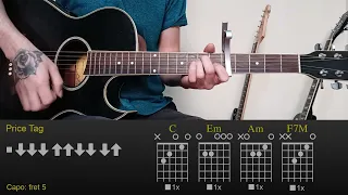 Jessie J - Price Tag ft. B.o.B | Easy Guitar Lesson Tutorial with Chords/Tabs and Rhythm