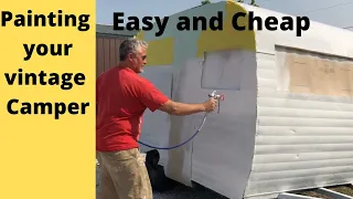 DIY how to paint your vintage camper travel trailer.