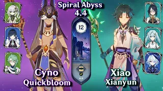 C0 Cyno Quickbloom & C1 Xiao Xianyun Hyper | Spiral Abyss 4.4 - Floor 12 9 Stars | Genshin Impact