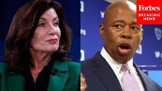 Mayor Eric Adams Asked About Gov. Kathy Hochul's 'Slamming' Of His Handling Of The Migrant Crisis