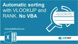 Automatic Sorting of lists without VBA using just VLOOKUP, Rank and a trick with the RANK function