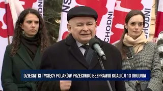 Kaczyński na proteście: dzisiaj ci sami co nosili koszulki z Konstytucją, dzisiaj ją depczą!