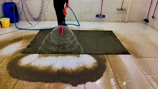 The adventure of cleaning the surprisingly dirty very old carpet