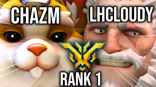 RANK 1 BALL VS RANK 1 REINHARDT (LhCloudy vs chazm) | TOP 500 WRECKING BALL PRO CHAZM