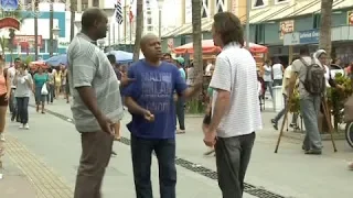 Man makes comparison and confuses pedestrians