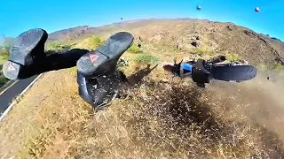 BIKE FALLS OFF CLIFF - Crazy Motorcycle Moments - Ep.479