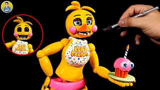 I made TOY CHICA🐥🧁from FNAF 2 with plasticine [sculpture] PORCELANA✔✔ POLYMER CLAY✔