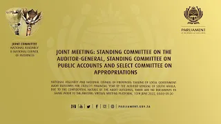 Joint Meeting: Standing Committee on the Auditor-General, Standing Committee on Public Accounts a…