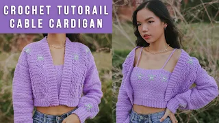 Crochet Cable Cardigan Tutorial | Kendall Jenner Knit Cardigan | Chenda DIY