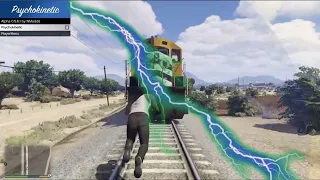 Gta 5 : frankline VS train in gta 5 // psychokinetic mod // gameplay.