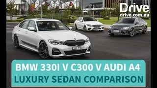 Luxury sedan comparison: BMW 330i v Mercedes-Benz C300 v Audi A4 | Drive.com.au