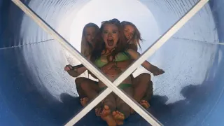 The inside of the water slide was rigged with two steel knives#film #movie