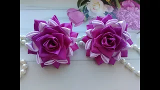 Красивые бантики из атласных лент МК Канзаши / Beautiful bows of satin ribbons
