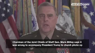 VIDEO NOW: Chariman of Joint Chiefs of Staff says it was wrong to accompany Trump to photo op.