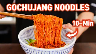 10 Minute Korean GOCHUJANG Noodles, Easy Bibim Guksu