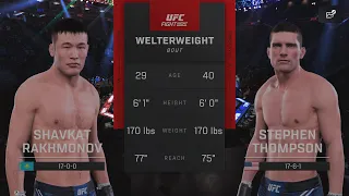 Шавкат Рахмонов vs Стивен Томпсон Бой UFC 296 (cpuVScpu)