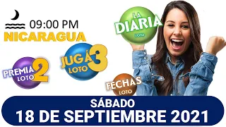 Sorteo 09 pm Loto NICARAGUA, La Diaria, jugá 3, Súper Combo, Fechas, SÁBADO 18 de septiembre 2021