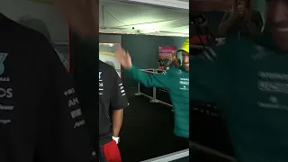 Fernando Alonso Gives Lewis Hamilton a Friendly Slap 😂 #f1 #shorts #lewishamilton #fernandoalonso