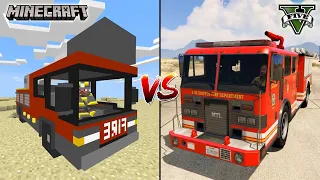 MINECRAFT FIRE TRUCK VS GTA 5 FIRE TRUCK  - WHICH IS BEST?