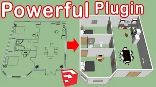 How To Use Dibac in SketchUp - Floor plan to 3d