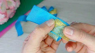 DIY/MK Просто КРАСОТА!!! Мини  БАНТИКИ с  парчой.🎀 Gold brocade hair bows