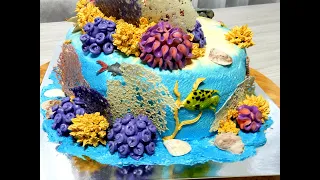 УКРАШЕНИЕ ТОРТОВ, Торт "МОРСКОЕ ДНО" от SWEET BEAUTY СЛАДКАЯ КРАСОТА, Sea cake deoration