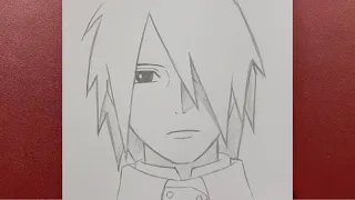 Anime drawing | how to draw adult sasuke easy step-by-step