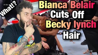 WWE - Bianca Belair Cuts Off Becky Lynch's Hair (REACTION)