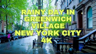 Rainy Day in Greenwich Village | ASMR Walking Tour | New York City Springtime