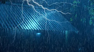 ⚡ Intense Thunderstorm Sounds for Instant Sleep | Heavy Rain on Metal Roof & Powerful Thunder