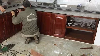 Woodworking Project With Square Room Under Kitchen // How To Make Under Cabinet With Modern Drawers