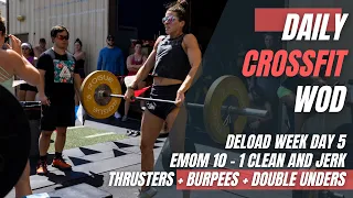 EMOM 10 - Clean and Jerk | Thruster + Bar Facing Burpee + Double Under CrossFit WOD