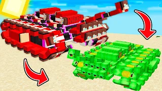 JJ AND MIKEY TANKS ATTACK THE VILLAGE IN MINECRAFT ! Mikey and JJ TANKS.