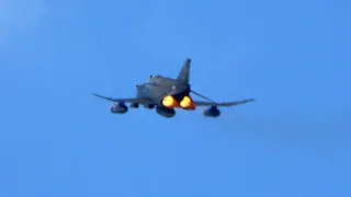 F-4 Phantoms in Full Afterburner High Speed Pass [4K]