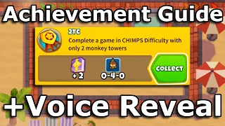 2 TOWER CHIMPS - No Micro, No Abilities, No RNG - Easiest Achievement Ever + Voice Reveal (BTD6)