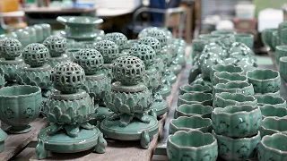 Marvelous Abyss Color! The Process of Making Special Treasure Pottery. Korean Pottery Master.[PartⅡ]