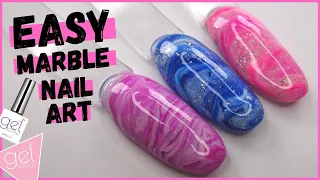 MARBLE GEL NAILS 💜  | GEL POLISH NAIL ART TUTORIAL