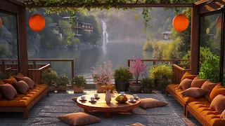 Smooth Jazz Relaxing Music in Spring Living Room & Lakeside Ambience ☕ Background Music for Studying