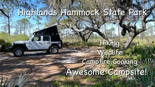 Highlands Hammock SP | Primitive Camping in the Wilderness Loop | Hiking Trails | Campfire Cooking