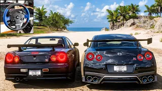 Nissan GTR R35 & GTR R34 | Forza Horizon 5 | (Steering Wheel Gameplay) Thrustmaster T150