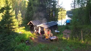 ПРОВЕДАЛИ ИЗБУ. НА КОРДОН с ДРУЗЬЯМИ. ЛОВЛЮ ЩУКУ пока все спят. Часть вторая.