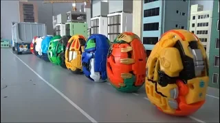 헬로카봇 쿵 10대 알 공룡 로봇 덤프트럭 장난감 놀이 Hello Carbot 10 Egg Dinosaur Robots Dumptruck Toys Play