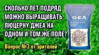 Сколько лет подряд можно выращивать люцерну Джеа на поле!?