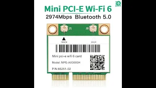 Laptop 3000 Mbps Wi-Fi 6 Wireless Card Dual Band Mini PCI-E MPE-AX3000H Adapter