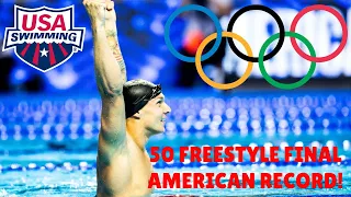 Mens 50m Freestyle Final Caeleb DRESSEL American Record- US Olympic Team Trials - Day 8 Finals Recap