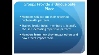 Group Therapy: The Power of the Group to Change Relationship Patterns