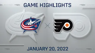 NHL Highlights | Blue Jackets vs. Flyers - Jan. 20, 2022