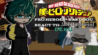 Pro Heroes+Bakugou react to Middle school Deku||MHA/BNHA||